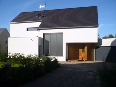 maison contemporain bois vue jardin